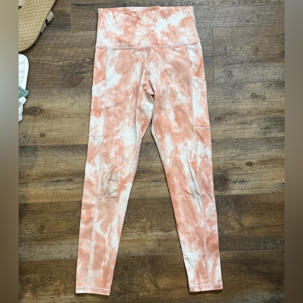 Aerie The Hugger High Waisted Tie Dye Leggings With Pockets, Size Medium